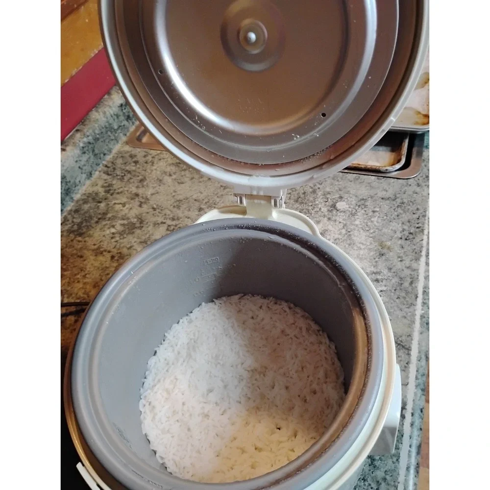 Vintage Zojirushi Rice Cooker 5 Cup NFR-1003 White Floral Spoon Holder Test Work